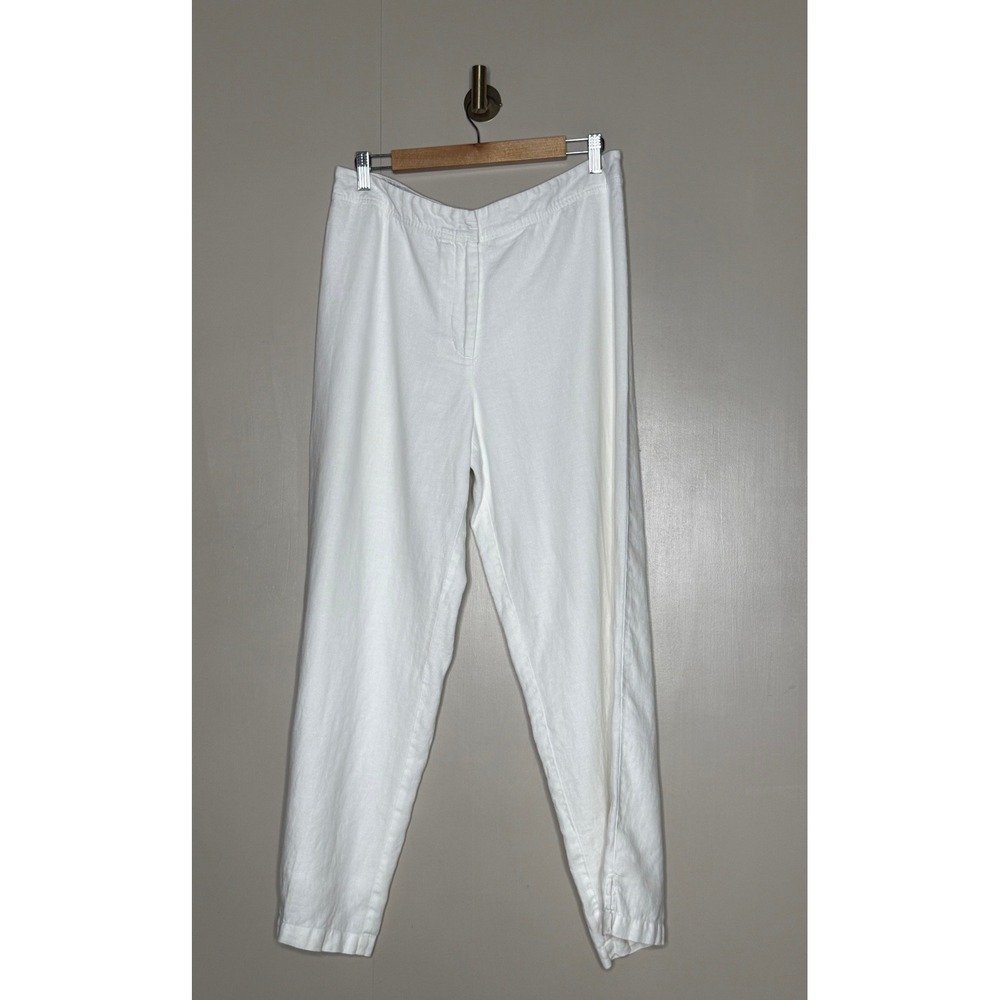 Saint Tropez West White Linen Pants Womens Size 14 Coastal Resort